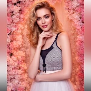 Navy and White Mesh Bralette - Women's Intimates NEW CHOOSE COLOR